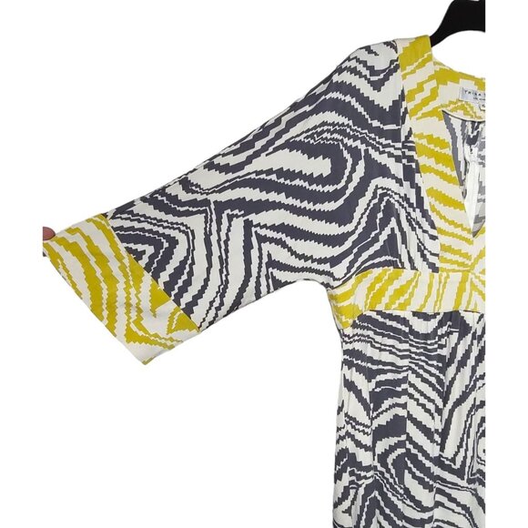 Trina Turk Womens Multicolor Animal Print V Neck Dress Long Sleeve Size 10 - Picture 6 of 8